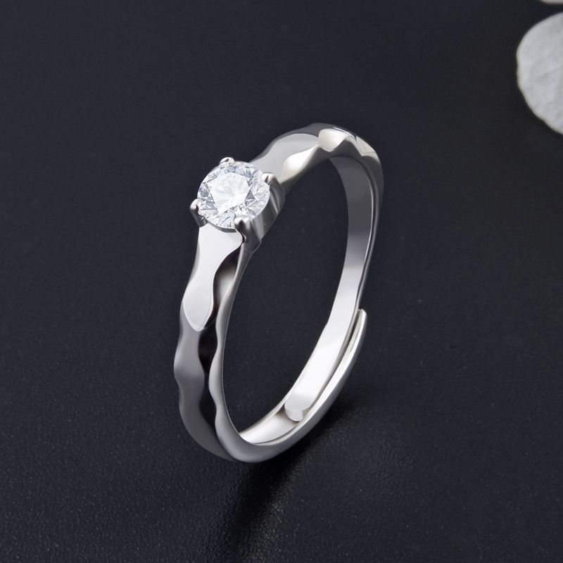 Wholesale S925 Silver Ring Korean Simulation Diamond Couple Ring Wholesale