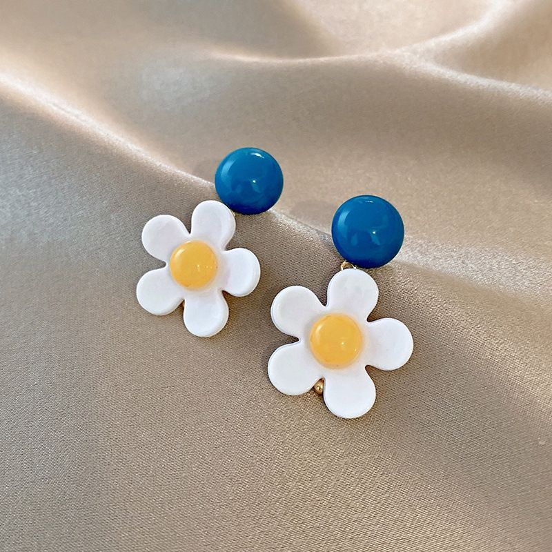 Boucles D&#39;oreilles Marguerite Géométriques Simples À La Mode, Bijoux D&#39;oreille Tempérament