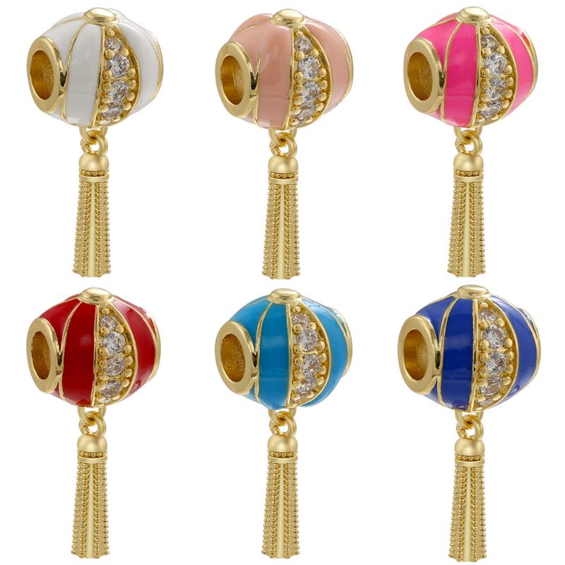Zircon Drip Oil Beads Lantern-shaped Tassel Beads Diy Jewelry Accessories