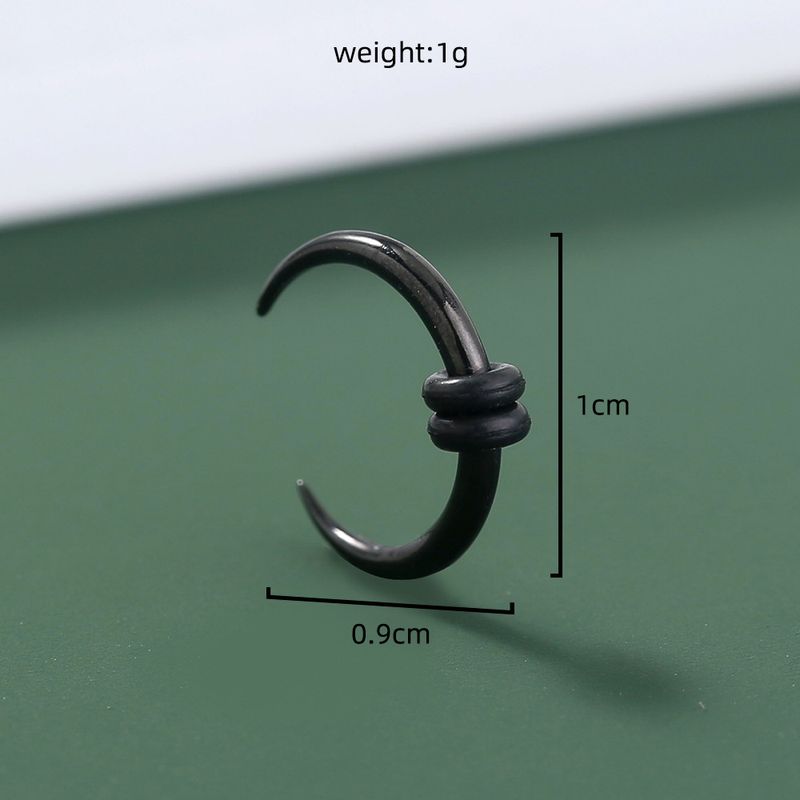 Fashion Black C-shaped Crescent Body Piercing Horn Nose Ring