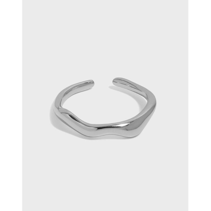 Koreanisches Nischendesign Einfache Unregelmäßige Oberflächenstruktur S925 Sterling Silber Offener Feiner Ring