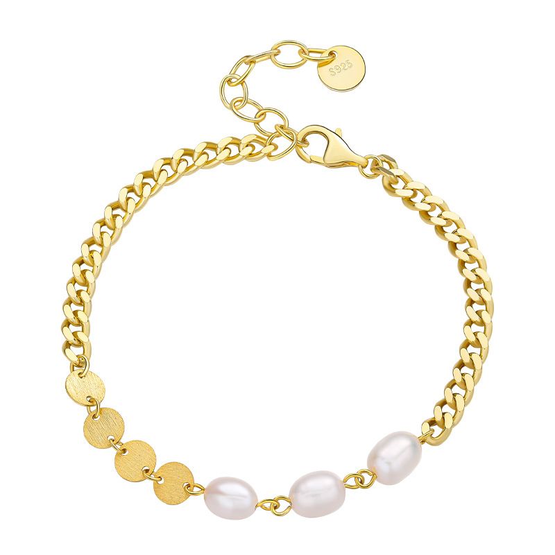 Nouveau Bracelet De Perles D'argent S925 Bracelet D'épissage De Disque De Mode Bijoux En Argent