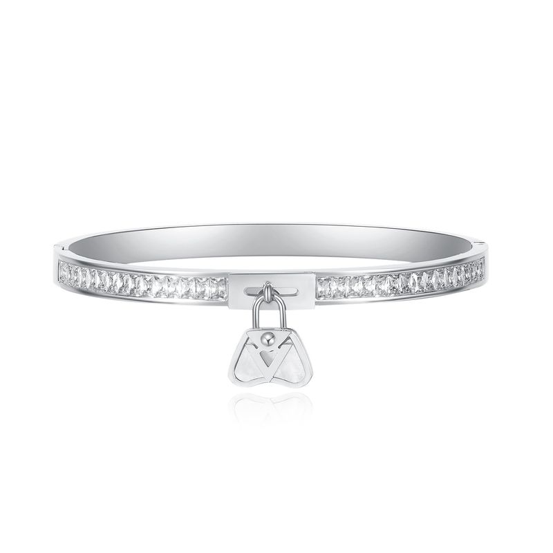 Bracelet En Acier Inoxydable Simple À Diamants De Mode Européenne Et Américaine