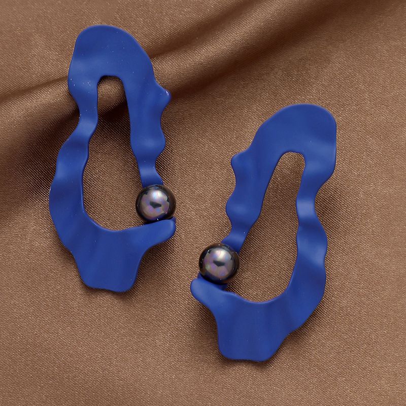 Moda Klein Pendientes Geométricos Azules Pendientes De Aleación Al Por Mayor