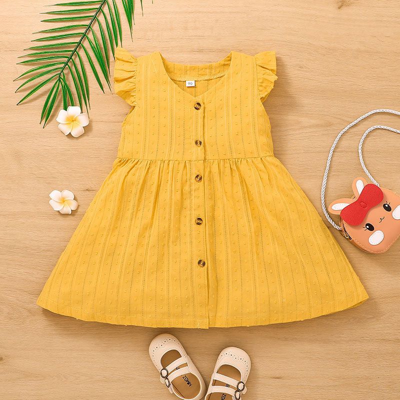 New Fashion Solid Color Children's Clothing Summer Baby Dress