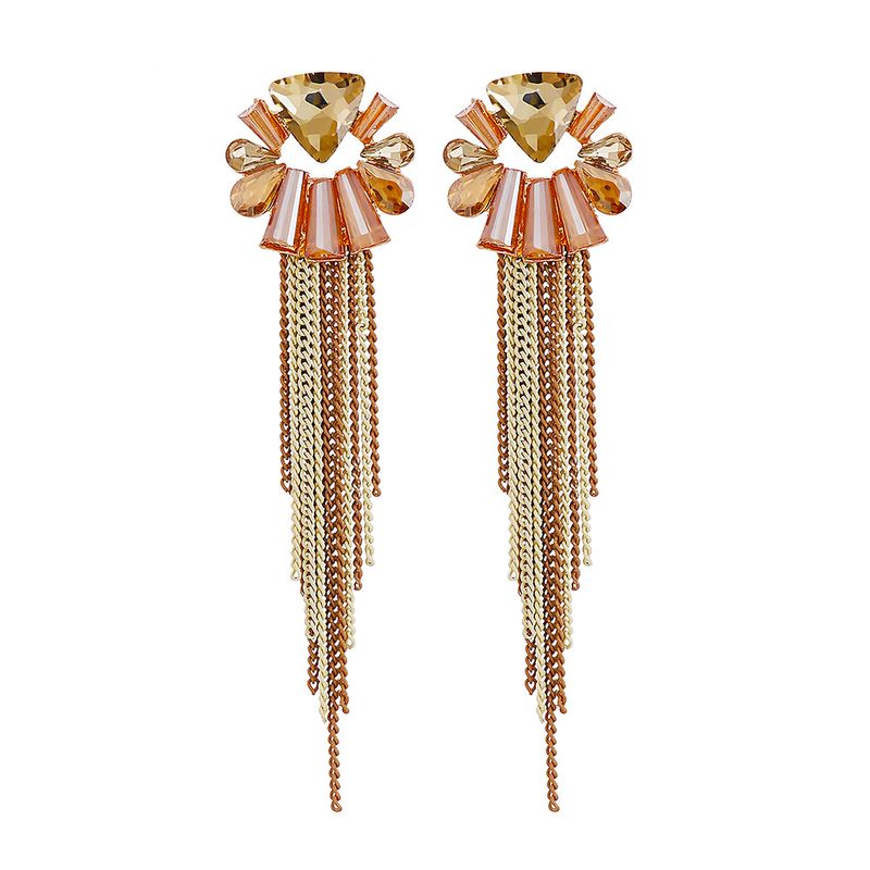 Fashion Geometric Earrings Women's Long Tassel Alloy Earrings Wholesale
