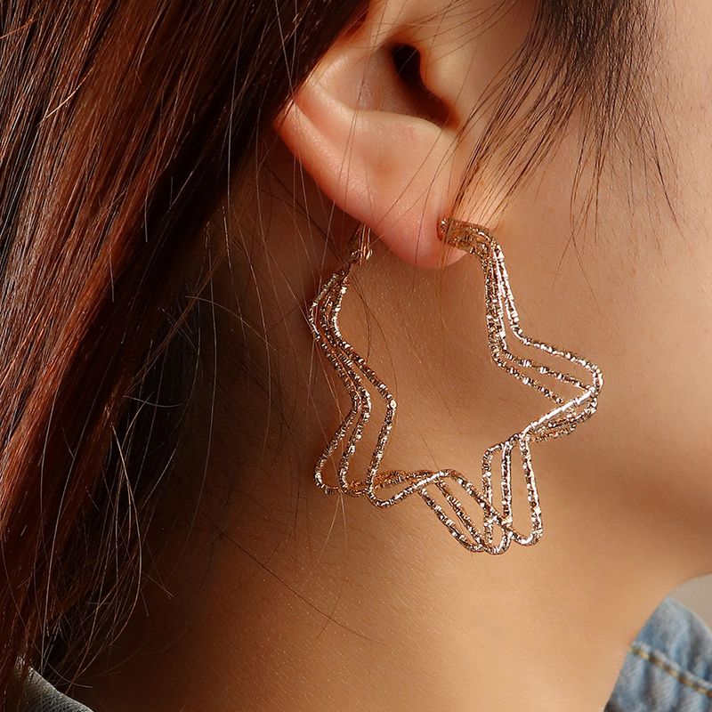 Five-pointed Star Multi-layer Female Fashion Temperament Geometric Earrings
