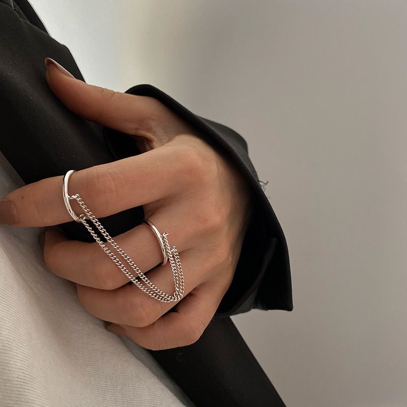 Creative New Personality Chain Double-layer Ring Female Rings