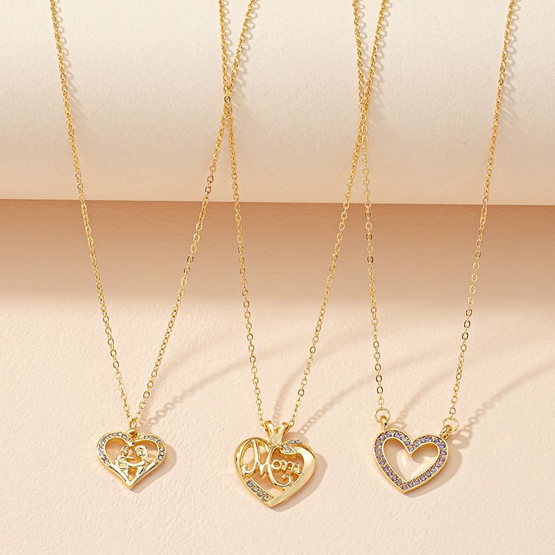 Diamond-encrusted Heart Necklace Female Niche Design Light Luxury Letter Sweater Chain