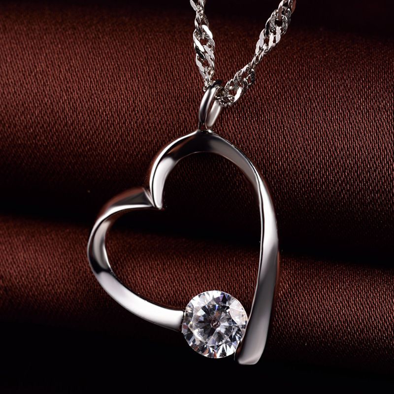 Heart Zircon S925 Silver Pendant Fashion Jewelry Pendant No Chain