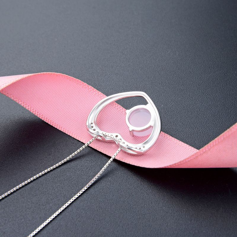 Einfache Herzförmige Beliebte Halskette S925 Silber Zirkon Schlüsselbeinkette