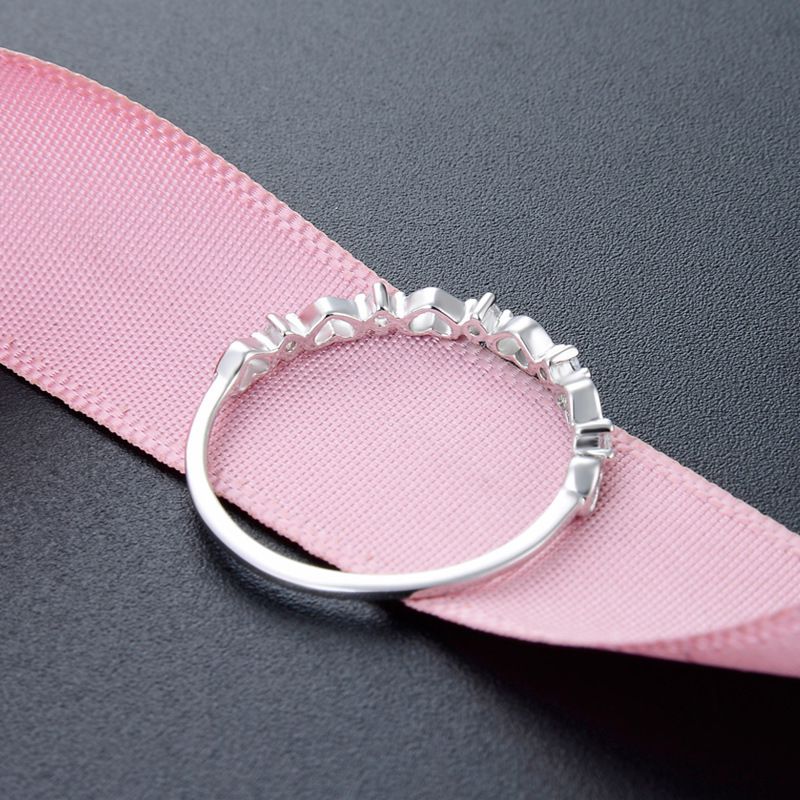 Fashion Creative Diamond Jewelry Korean S925 Sterling Silver Heart-shaped Ring