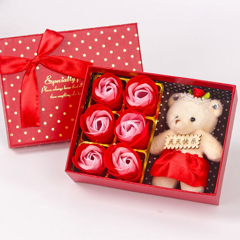 Vente En Gros 6 Roses Boîte Cadeau Fleur De Savon Cadeau D&#39;anniversaire Créatif En Gros