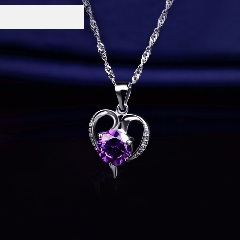 Fashion Hollow Heart S925 Silver Necklace Pendant No Chain