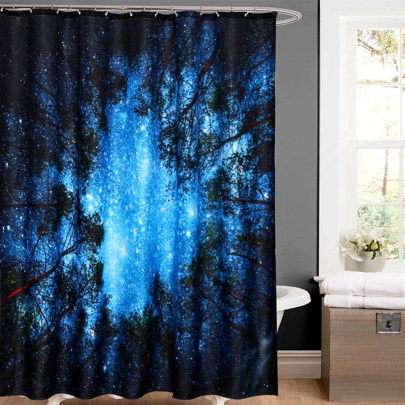 1 Pc Of Star Polyester Print Shower Curtain 180*180