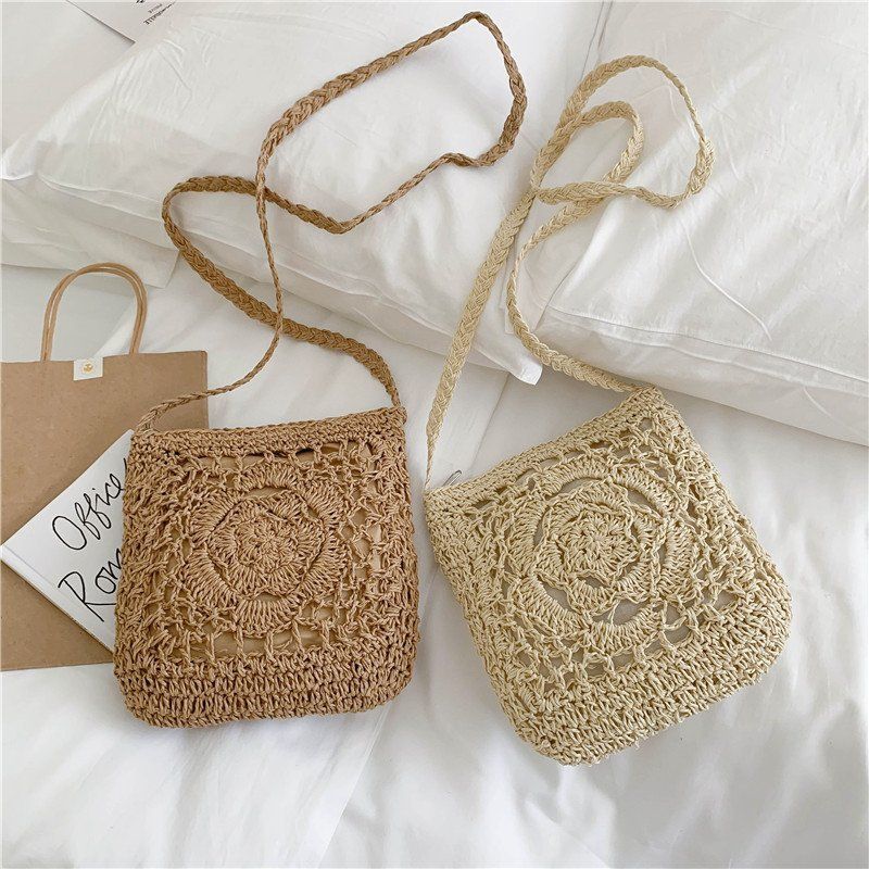 Simple Solid Color Messenger New Coin Purse Seaside Vacation Beach Bag