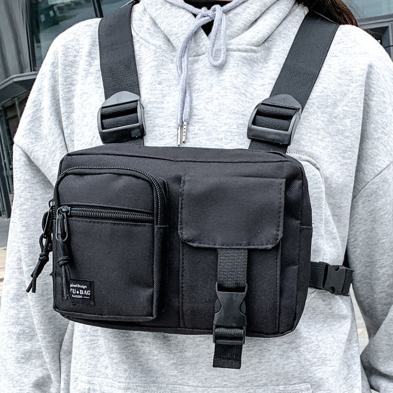 New Trendy Brand Tactical Vest Men's Light Functional Hip-hop Multi-functional Waist Bag