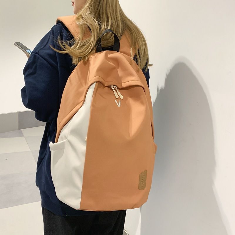 Simple Large-capacity Backpack Hit Color Travel Backpack