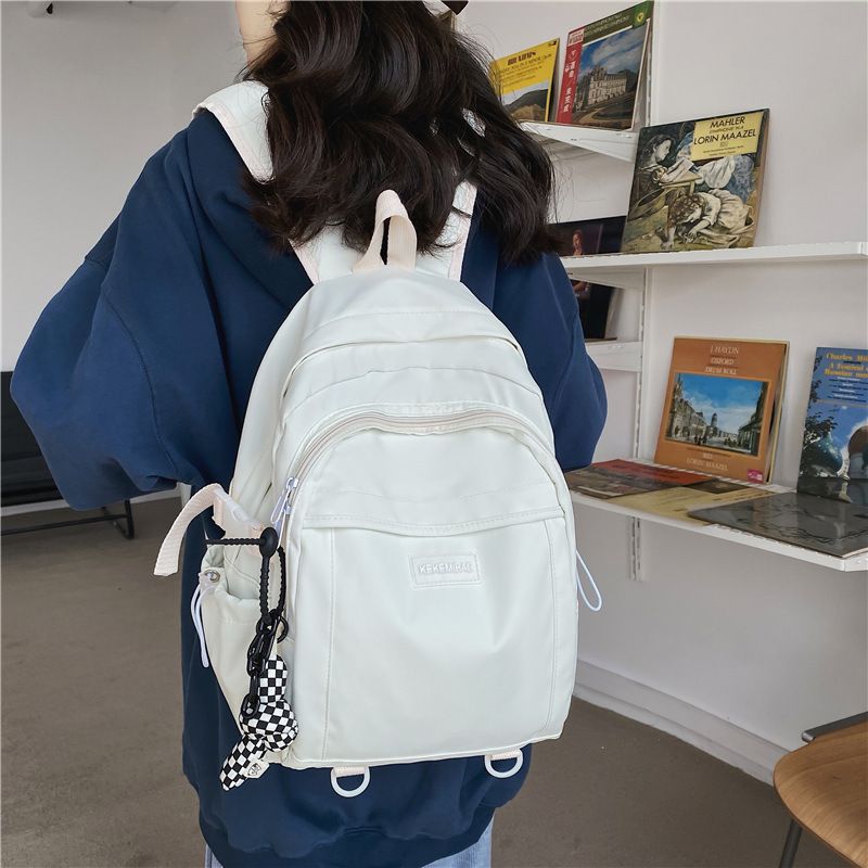 Mode Einfarbig Großräumiger Studentenrucksack Koreanischer Lässiger Rucksack