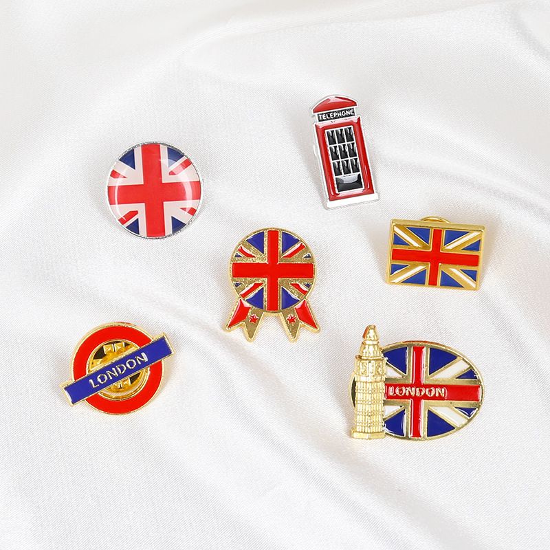 Fashion British Flag Pattern Alloy Dripping Oil Brooch