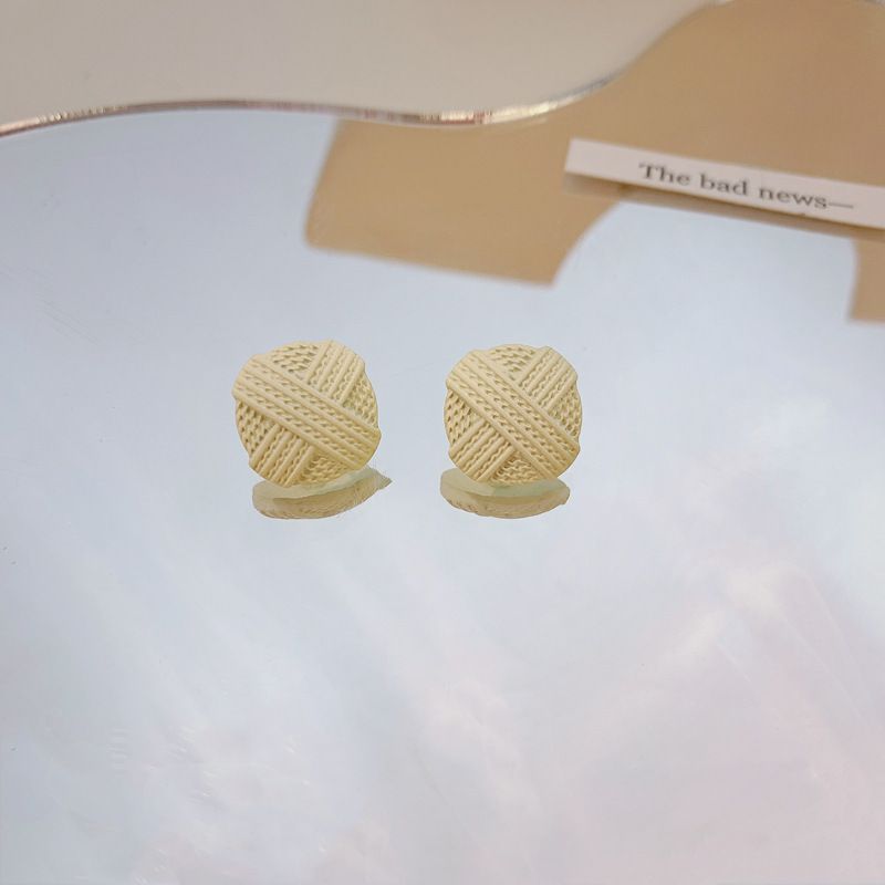 Korean Autumn And Winter New Klein Blue Geometric Trapezoidal Stripe Stud Earrings