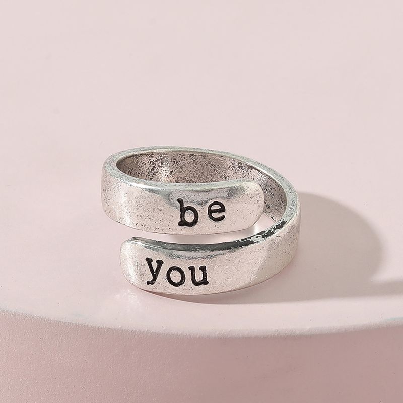 Simple Fashion Jewelry Retro English Letter Be You Alloy Ring