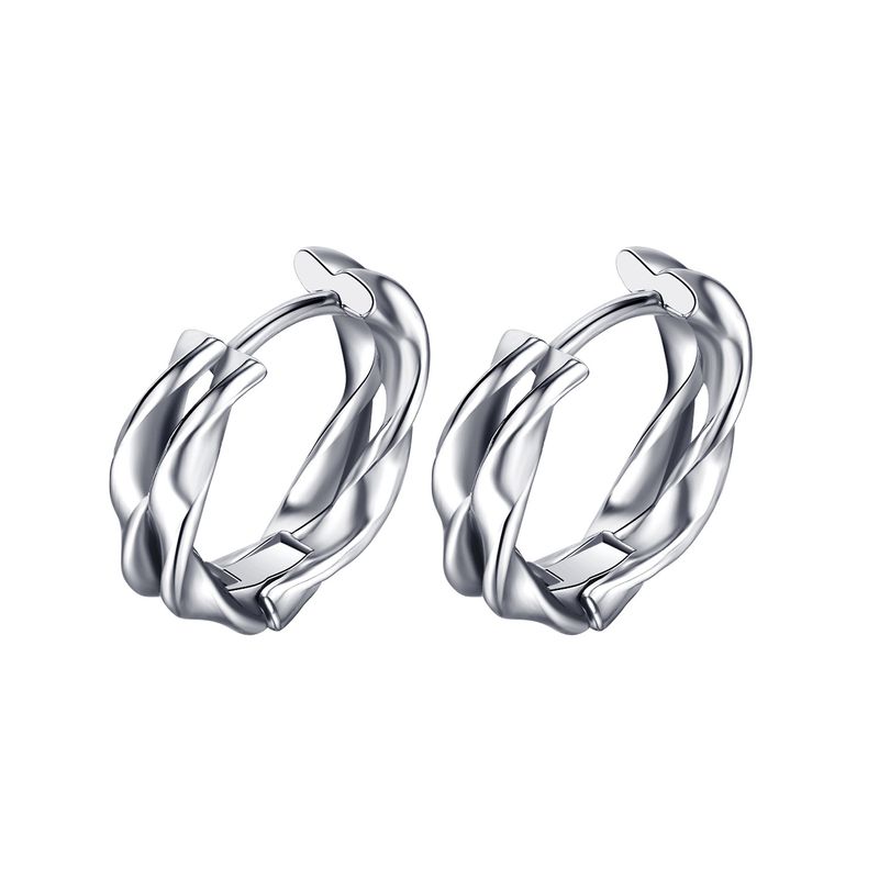 2022 New Korean Retro Twisted Stainless Steel Earrings