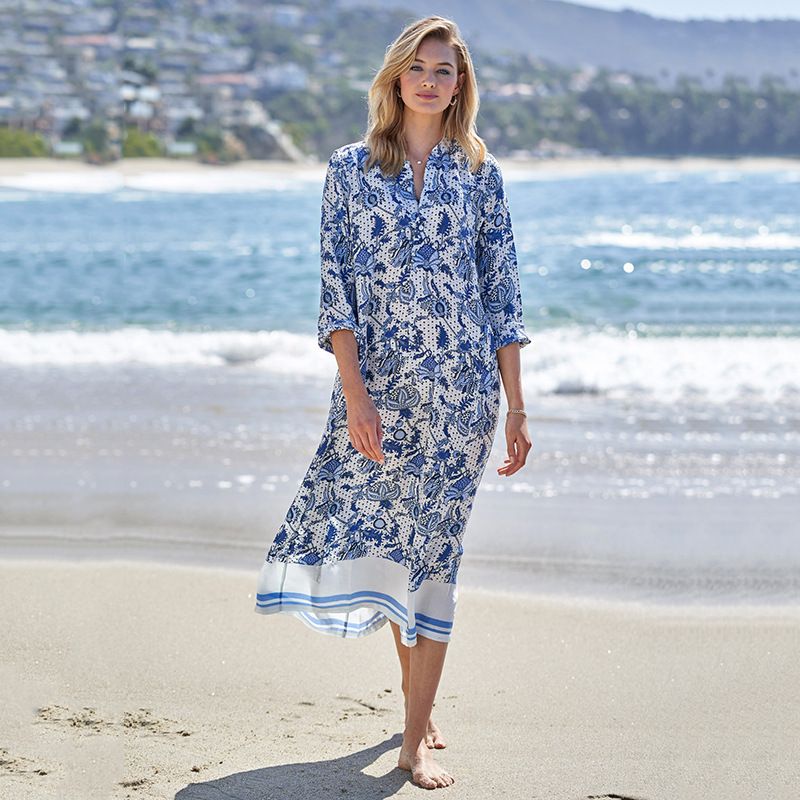 New Rayon Positioning Flower Shirt Skirt Seaside Holiday Sunscreen Bikini Blouse
