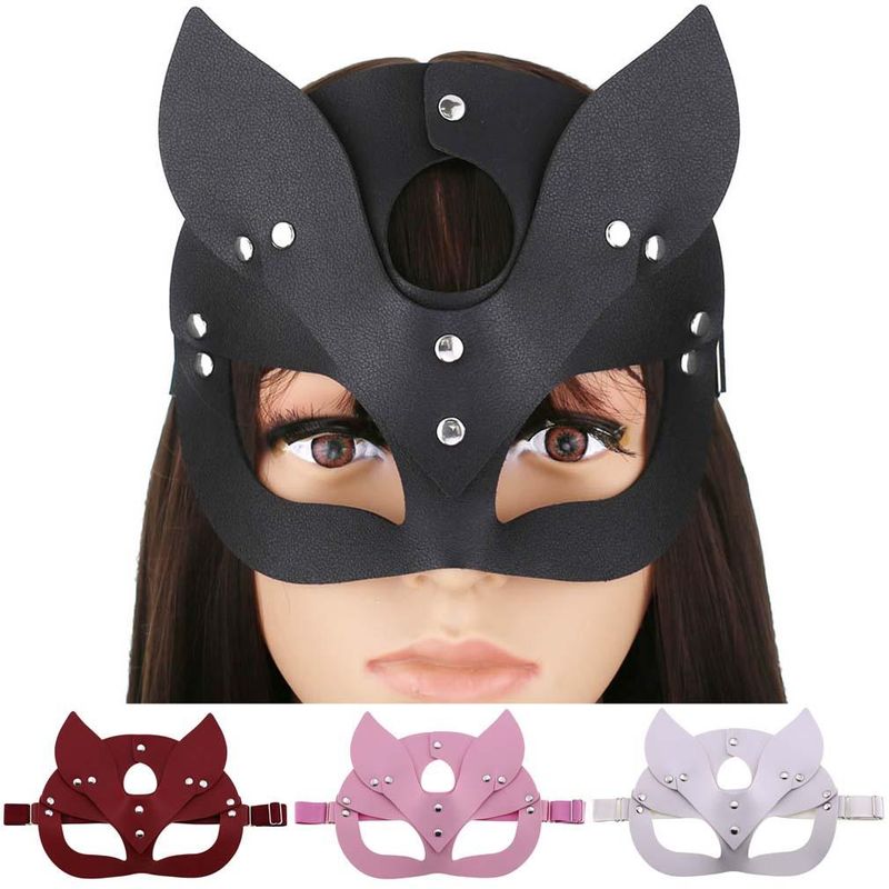Creative Leather Prey Fox Ear Mask Eye Mask Christmas Party Dance Mask