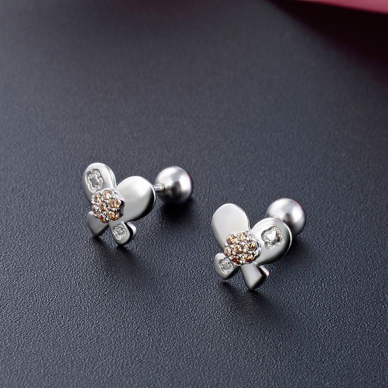 Fashion Butterfly-shaped S925 Silver Simple Stud Earrings Wholesale