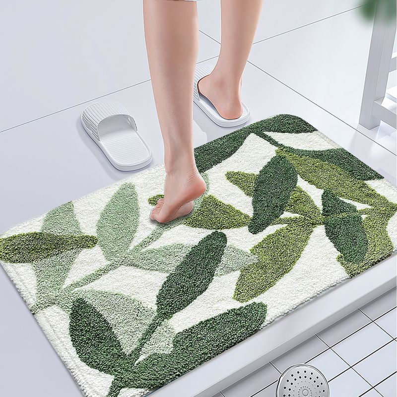 Wholesale Green Leaf Absorbent Non-slip Bath Mat 40*60cm
