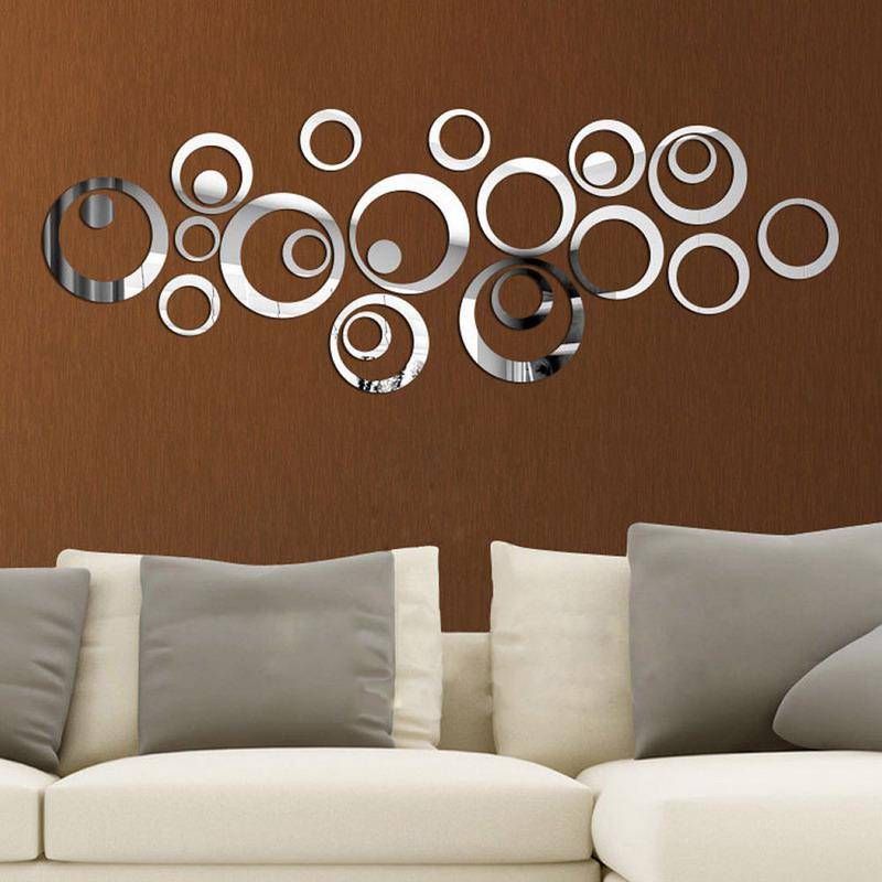 Mirror Wall Stickers Fashion Personality Three-dimensional Wall Stickers Three-dimensional Wall Decorations Circle Wall Stickers