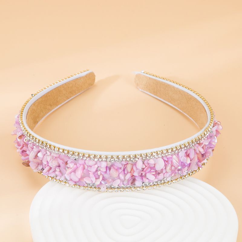 Diadema De Diadema Rosa Con Diamantes De Imitación Púrpura Simple Coreana