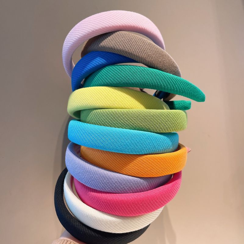 Retro Macaron Color Pattern Knitted Sponge Hairpin Headband Wholesale