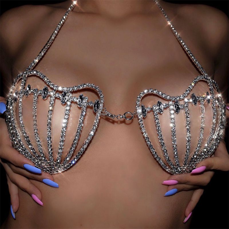 New Accessories Novel Full Diamond Shell Bra Sexy Body Chain