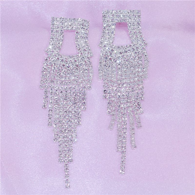 Europe And The United States Fashion Drop-shaped Long Tassel Earrings
