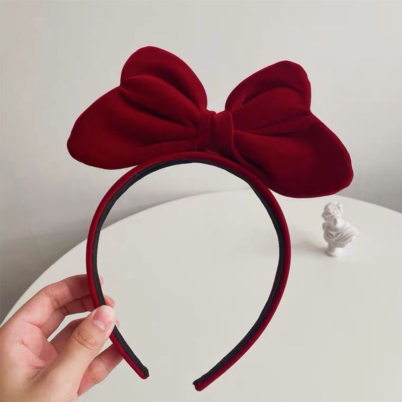 Nuevo Otoño E Invierno, Diademas Con Lazo De Terciopelo Rojo, Diademas Retro, Venta Al Por Mayor