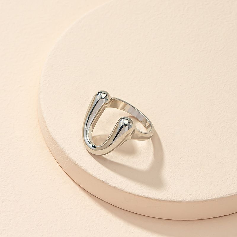 Retro Simple U-shaped Ring Male Korean Alloy Couple Ring Female