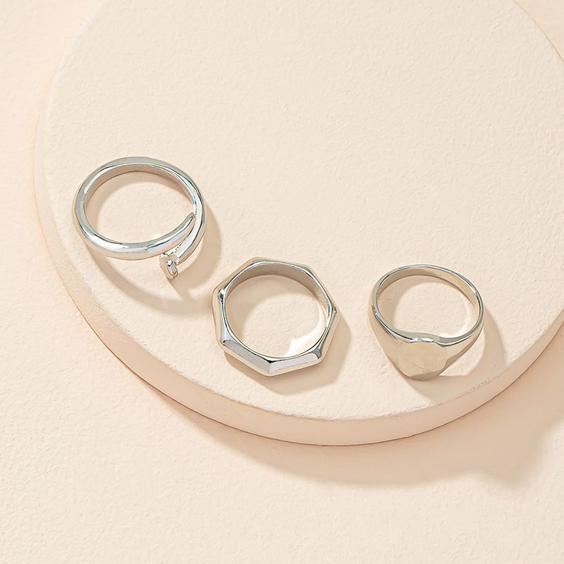 Simple Geometric Open Ring Set Female Niche Couple Ring Wholesale