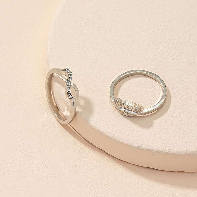 Simple Eye Ring Set Female Diamond Bow Couple Pair Ring Wholesale