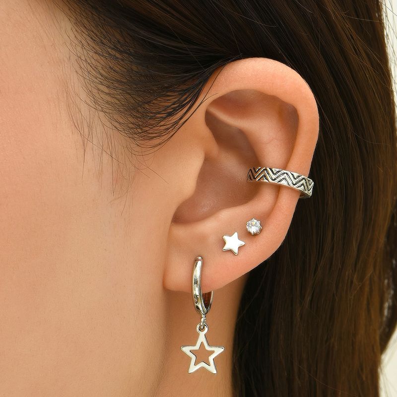 Fashion Multi-piece Star Shaped Alloy Earrings Wholesale