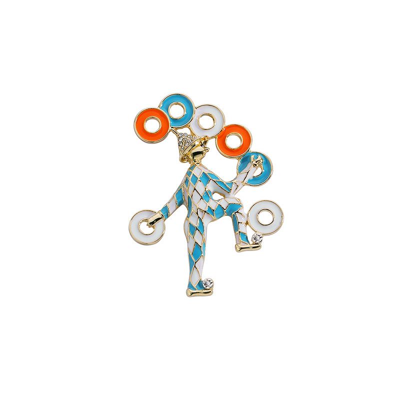 Fashion Circus Clown Brooch Enamel Alloy Corsage Pin