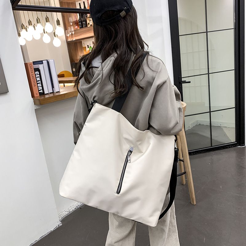 Nylon Ladies Large Capacity Solid Color Backpack Hip-hop Casual Bag