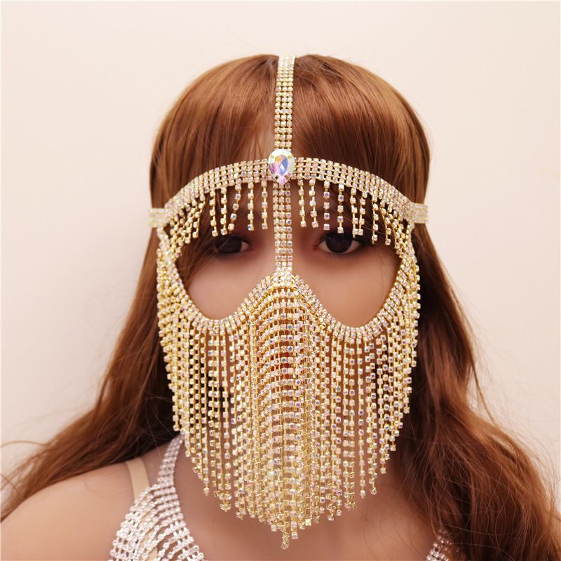 Halloween-ornamente Voller Diamanten Quasten-gesichtsmaske