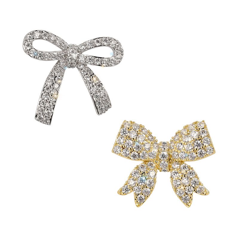 Bow Anti-glare Buckle Small Brooch Zircon Collar Copper Pin