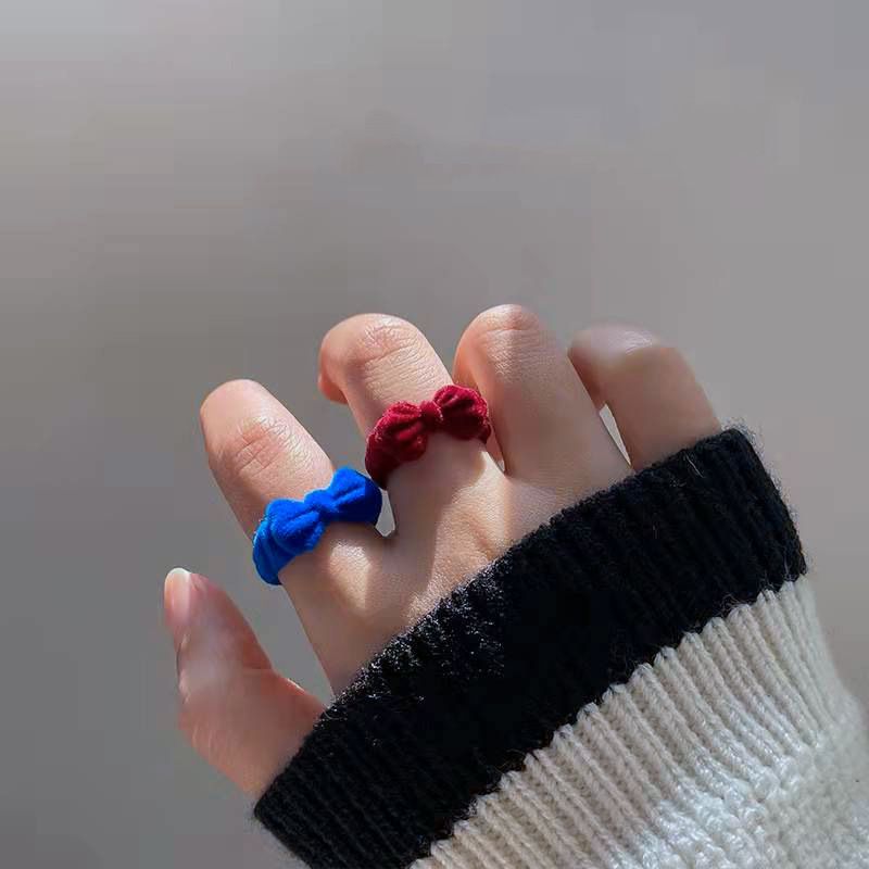 Simple Furry Bow Solid Color Ring Wholesale