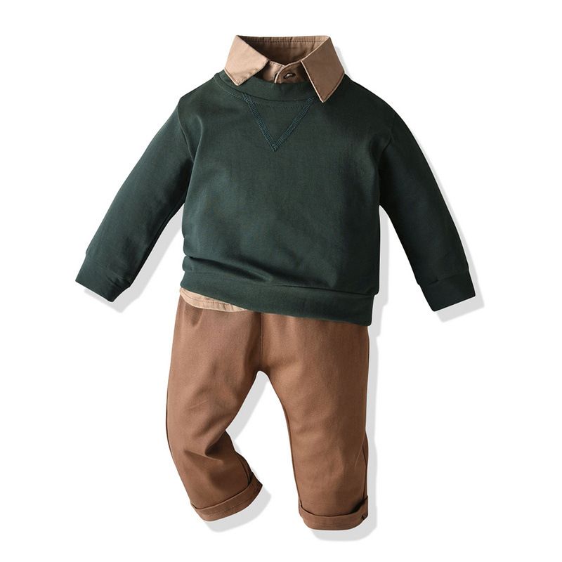 Children's Long-sleeved Shirts Pullovers Sports Sweaters Three-piece Suits