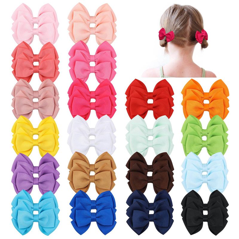 Simple Threaded Ribbon Candy Color Double-layer Children's Bow Hairpin