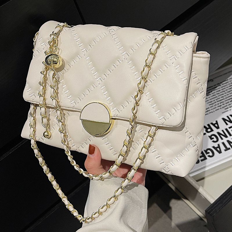 New Trendy Women's Bag Fashion Messenger Bag Rhombus Chain One-shoulder Small Square Bag