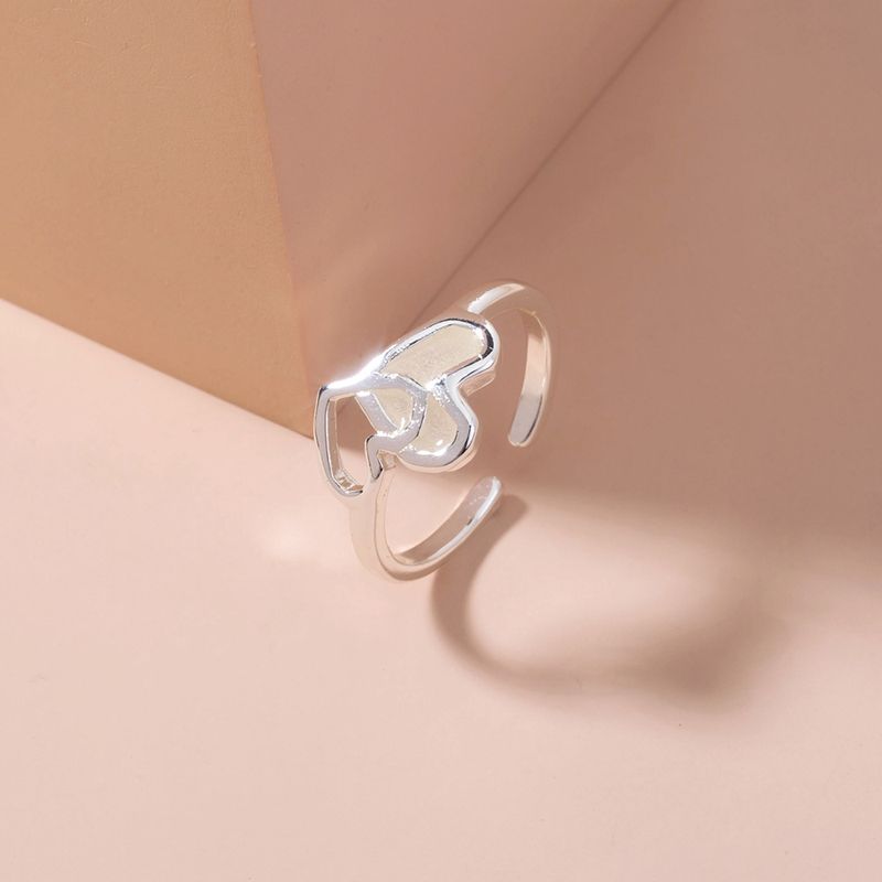 Simple Fashion Heart Shaped Hollow Opening Ring